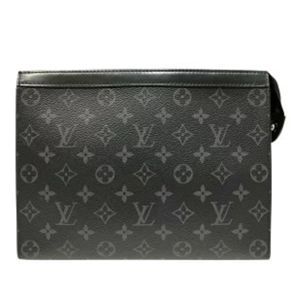 Louis Vuitton Pochette Voyage Shoulder Bag Monogram Eclipse Black Canvas